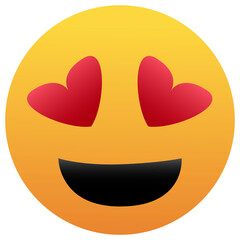 In love emoticon. Isolated vector illustration on white background