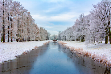 Catherine park in winter, Tsarskoe Selo (Pushkin), St. Petersburg, Russia