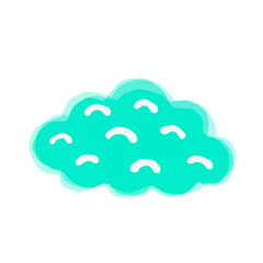 Cute Cloud; Watercolor style icon, Hand drawn vector illustration like watercolor