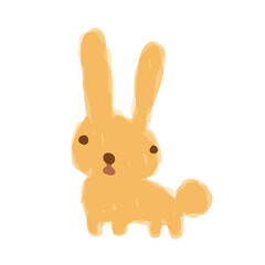 Cute Rabbit; Watercolor style icon, Hand drawn vector illustration like watercolor