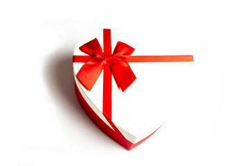heart shaped gift box  on white background