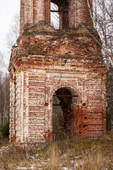 Fototapeta premium Abandoned bell tower 18th century Russia