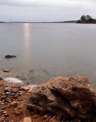 shore of a reservoir