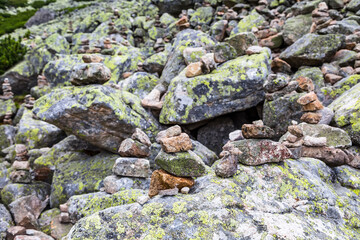 Small stone tower of stones set one on top of another
