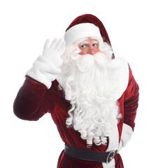 Portrait of Santa Claus on white background