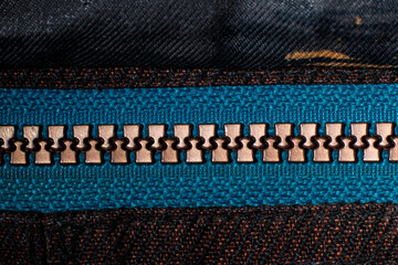 zipper on the jacket close-up