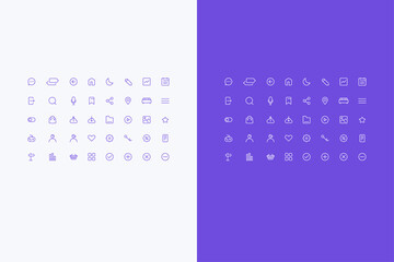 Linear vector office icons set
