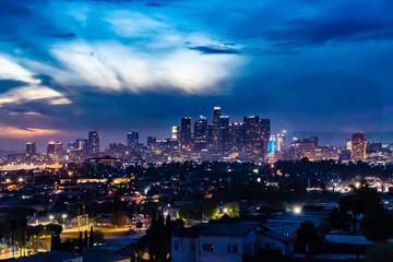 Obraz premium Night View of Downtown Los Angeles