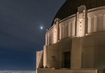 Night View of Moon from Griffith Park Observatory