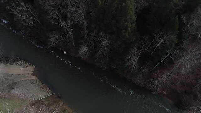 Winter Nolin Lake State Park Drone Aerial View Kentucky