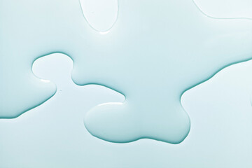 Cream gel gray blue transparent cosmetic sample texture with bubbles background