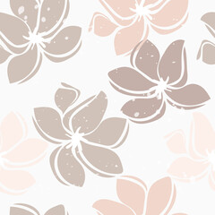 Seamless pattern with flowers in pastel colors