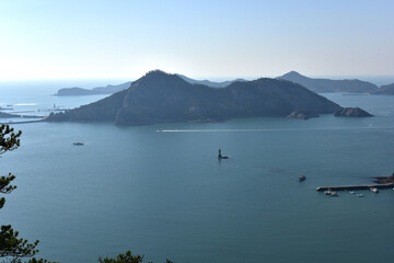 한국의 아름다운 섬 전라북도 선유도의 풍경과 석양