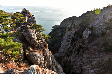 한국의 아름다운 섬 전라북도 선유도의 풍경과 석양
