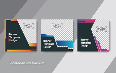 set banner social media post design,vector illustrations.