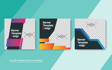 set banner social media post design,vector illustrations.