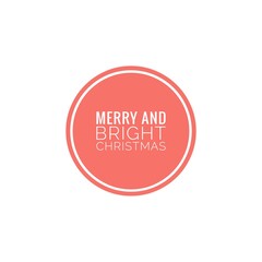 ''Merry and bright Christmas'' Lettering