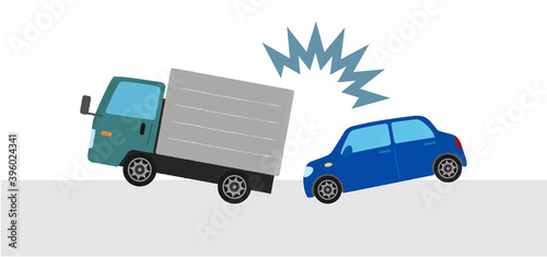 交通事故のベクターイラスト 乗用車とトラックの衝突 Wall Mural Icim 交通事故のベクターイラスト 乗用車とトラックの衝突 Wall Mural Icim