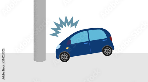 交通事故のベクターイラスト 電柱に衝突する乗用車 Wall Mural Icim 交通事故のベクターイラスト 電柱に衝突する乗用車 Wall Mural Icim