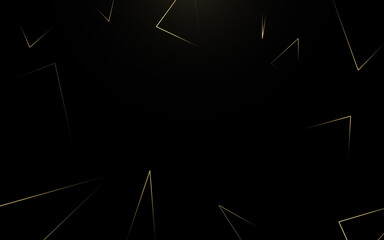 Abstract gold luxury lines geometric on black background. Vector illustration