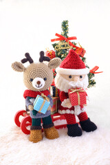 サンタとトナカイのあみぐるみ