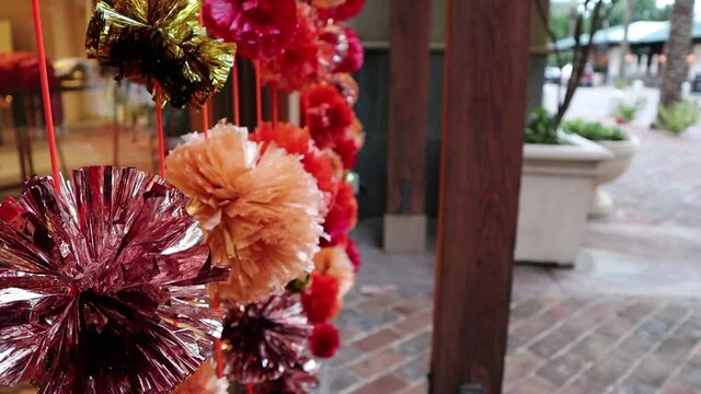 Outdoor orange and Pink Holiday Decorations