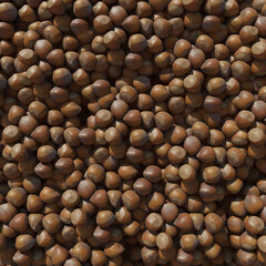 Hazelnut 3d illustration isolated on the white background