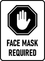 Obraz premium Stop Face Mask Required or No Mask No Entry Vertical Instruction Icon with an Aspect Ratio of 3:4 and Rounded Corners. Vector Image.