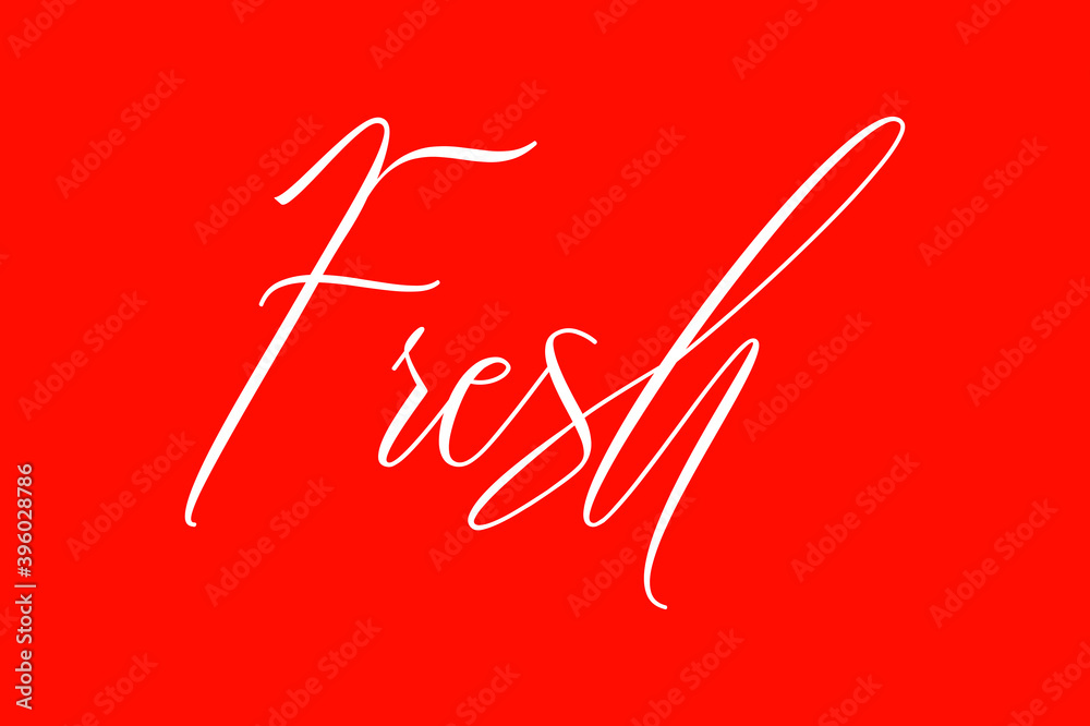 Fototapete fresh cursive handwriting typography text on red background