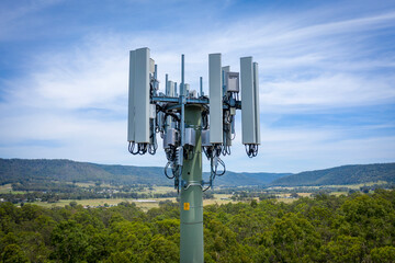 Aerial photograph of the communications bundle on a telco tower