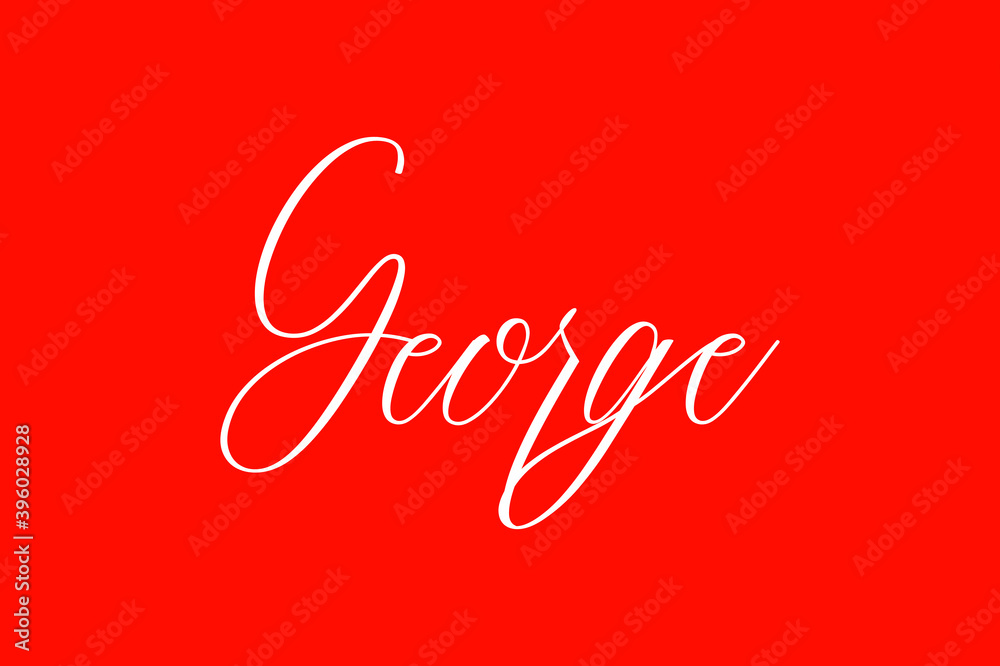 Fototapete george cursive handwriting typography text on red background