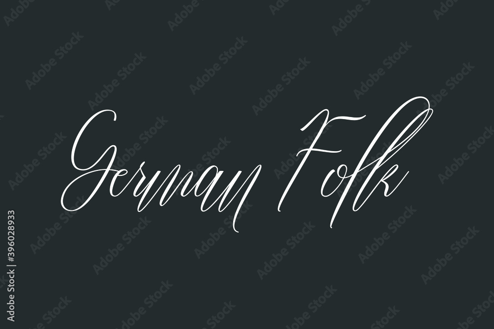 Fototapete german folk cursive typography text on dork gray background