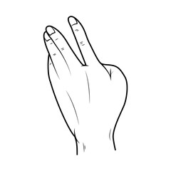 icon of human hand, sketch style