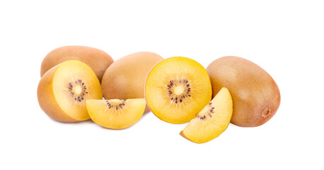Yellow Flesh Kiwi Fruit Isolated on white background