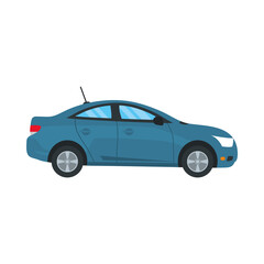 Fototapeta na wymiar blue sedan car icon, colorful design