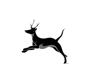 Deer animal logo design silhouette