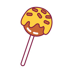 cake pop icon, line and fill style