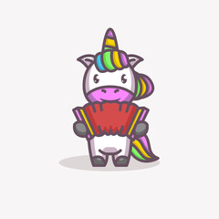 Musical unicorn with music instrument