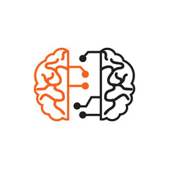 Brain icon logo design template