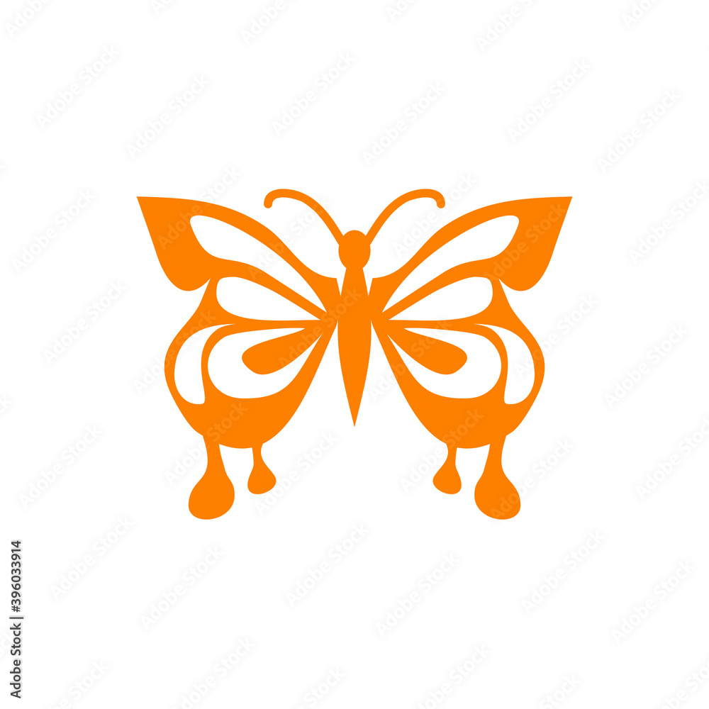 Poster butterfly animal logo design template