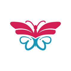 Butterfly animal logo design template