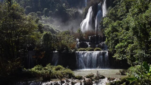 Tee lor su waterfall in Thailand at the tropical forest , Umphang District, Tak Province, Thailand