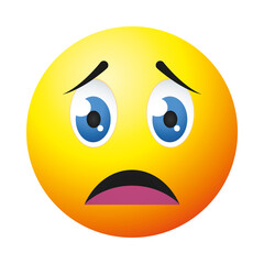 anguished emoji face icon, colorful design