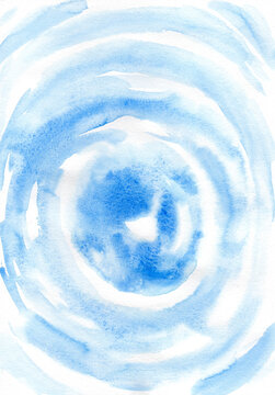blue watercolor circles hand painted brush in the form of a freehand line