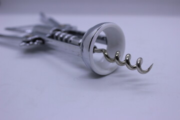 corkscrew on white background