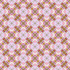 Geometric seamless pattern, abstract colorful background, trendy ornament, fashion print small shapes, vector texture for textile, fabric, decoration.