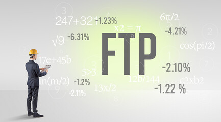 Technology Engineer in hard hat with FTP abbreviation