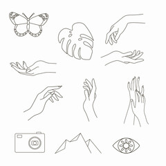 loral logo elements-SVG frames-Vector illustrations - Branding Kit-boho modern logo - botanical badges logo - geometrisch crystal mystical