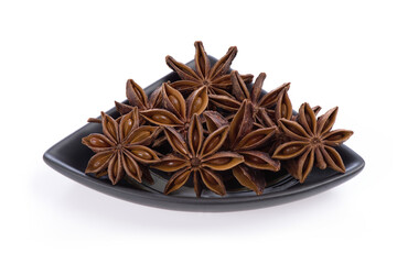 Chinese star anise fruits isolated on a white background.