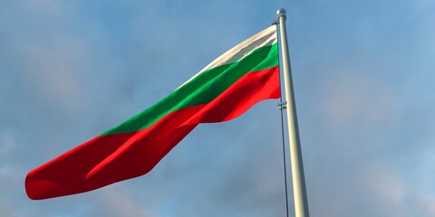 3d rendering of the national flag of the Bulgaria